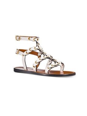 Coach Leather Link Gladiator Sandals Chalk  White Size 8